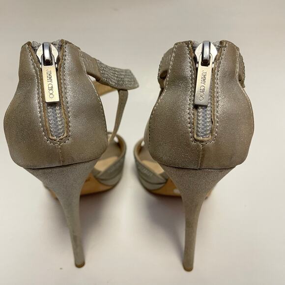 Jimmy Choo Silver Rhinestone Heels Size IT 38 / US 8 - Picture 6 of 11